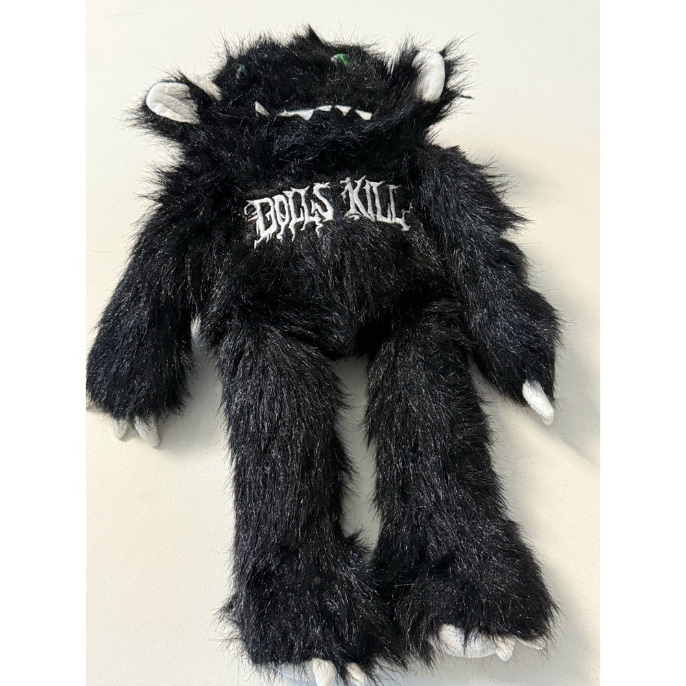 Dolls Kill‎ Limited Edition Monster Plush Black Faux Fur White Logo 20"